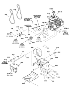 Engine And Frame Group Diagram and Parts List for 1696227-01-CL61900R  Briggs and Stratton Snow Blower